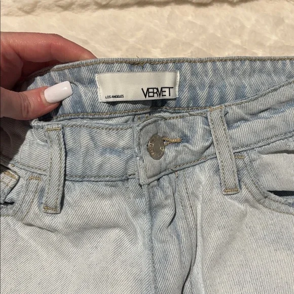 Vervet Denim Super High Rise 90's Vintage Crop Flare Jeans - Picture 2 of 7